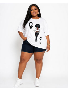 Shein Women's Plus Size 2XL Queen Graphic Short Sleeve T-Shirt NWT